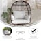 Flash Furniture Zola Brown/Cream Oversized Wicker Egg Swivel Lounge Chair w/4 Cushions SB-C-335-BR-CR-GG - alternate 2